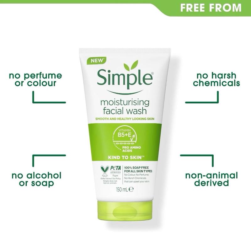 ژل شست و شو سیمپل Simple مدل moisturising
