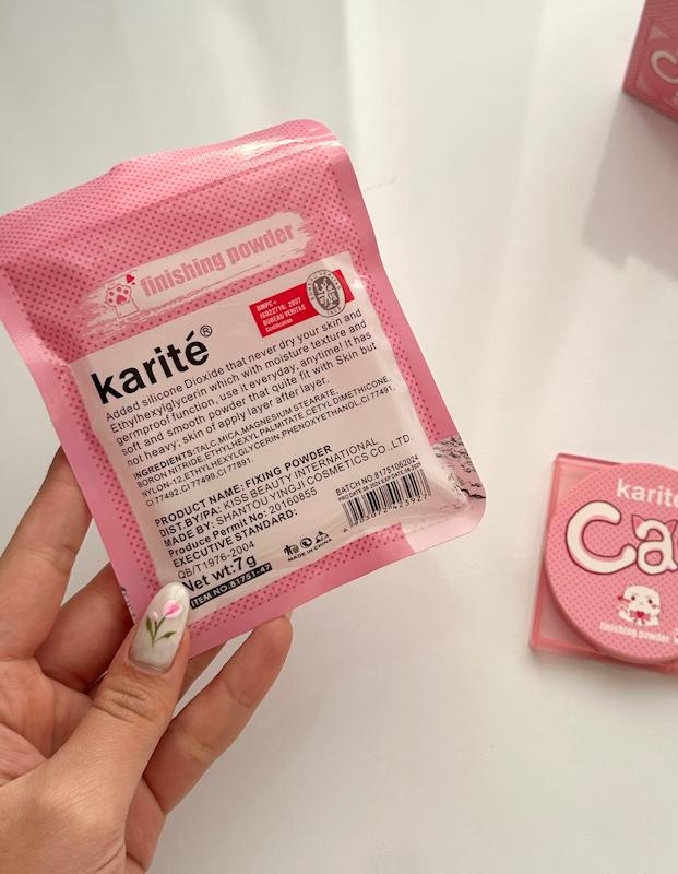 پودر فیکس بیک فشرده کاریته Karité با طرح گربه🐈