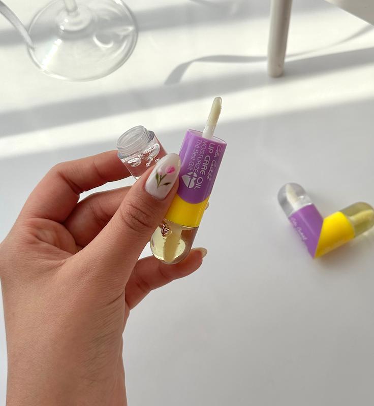 لیپ گلاس مگنتی ۲ طرفه قلبی color castle 💛💜