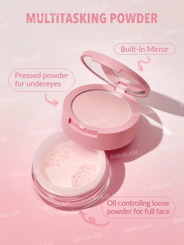 پودر فیکس دو طبقه شیگلم Sheglam مدل  Pink Setting Powder
