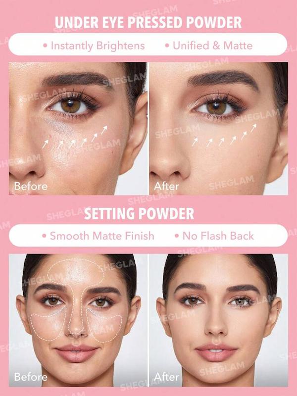 پودر فیکس دو طبقه شیگلم Sheglam مدل  Pink Setting Powder