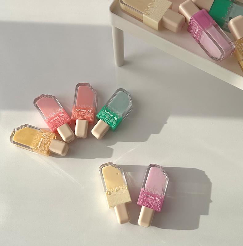 بستنی لب یا بالم لب های مایع بستنی میوه ای 3Q beauty