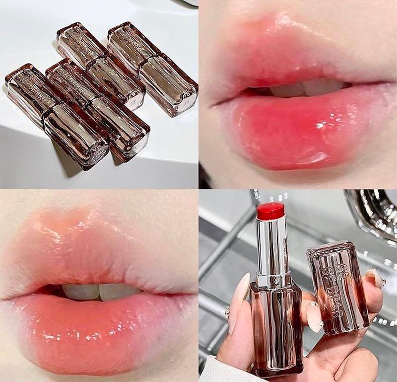 رژلب جامد خیس پوکه شیشه ای Gege bear🫙🥨