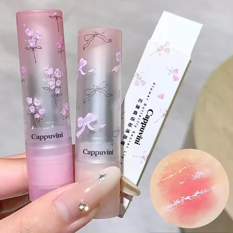 رژلب خیس پاپیونی و شکوفه ای Cappuvini🎀🪷