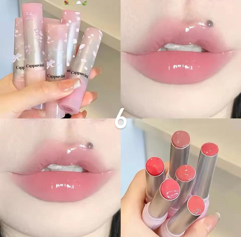 رژلب خیس پاپیونی و شکوفه ای Cappuvini🎀🪷
