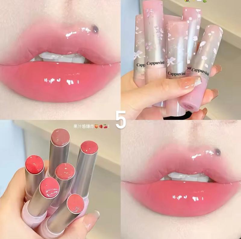 رژلب خیس پاپیونی و شکوفه ای Cappuvini🎀🪷