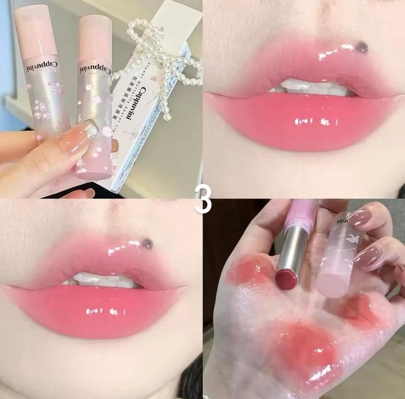 رژلب خیس پاپیونی و شکوفه ای Cappuvini🎀🪷