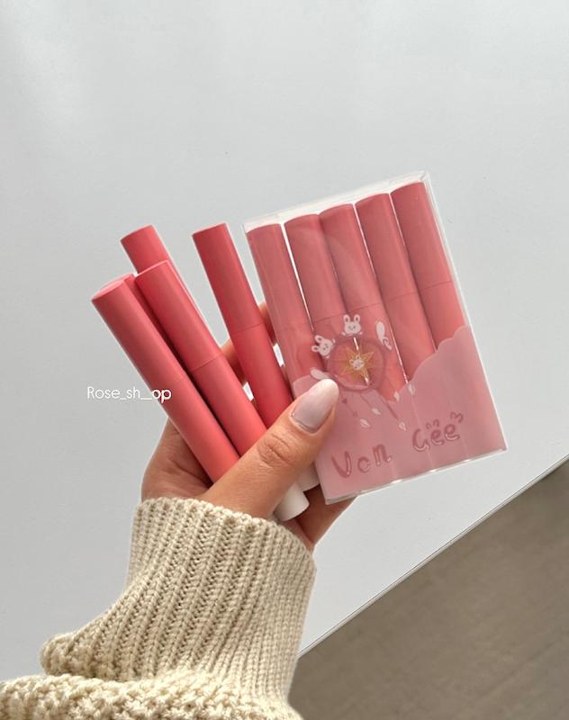 پک رژلب مایع ۵ عددی کره ای Von Gee🍒🍫