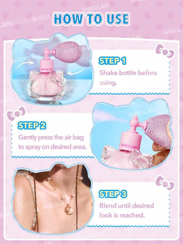 اسپری هایلایتر بدن هلو کیتی Hello Kitty مدل Bow-Utiful شیگلم SHEGLAM