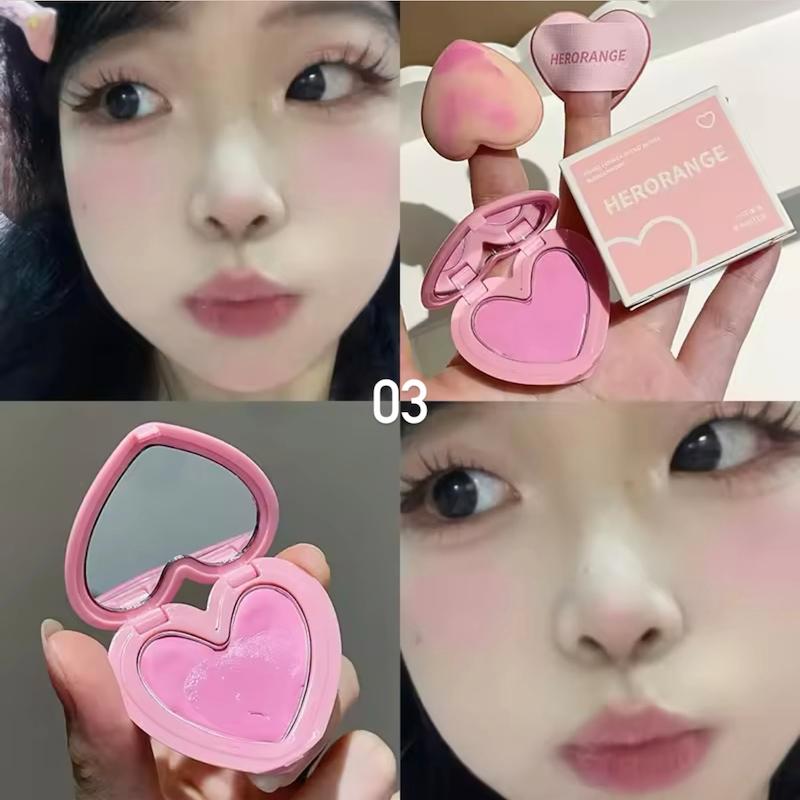 رژگونه قلبی بافت کرمی HERORANGE🧁🩷