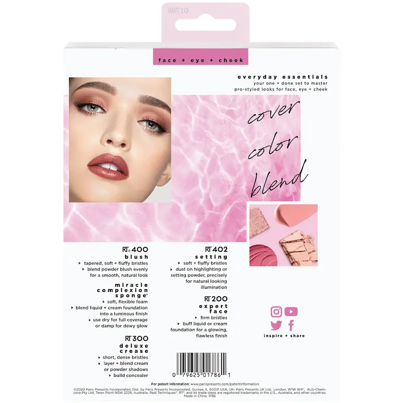 ست براش ۴ تکه + اسفنج ریل تکنیک Real Techniques 