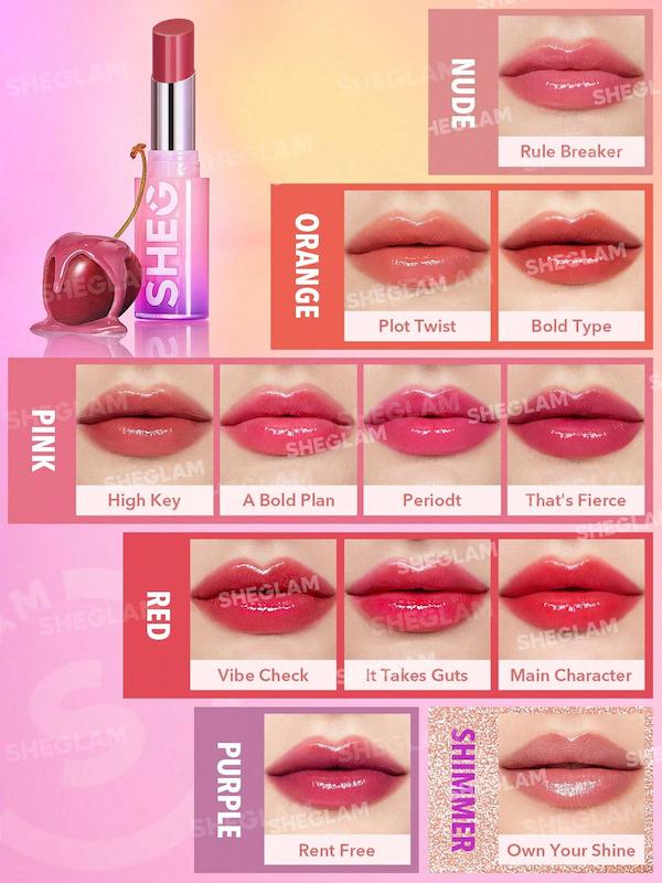 رژ لب براق Mirror Kiss رنگ Periodt برند Sheglam