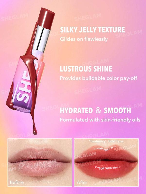 رژ لب براق Mirror Kiss رنگ Periodt برند Sheglam