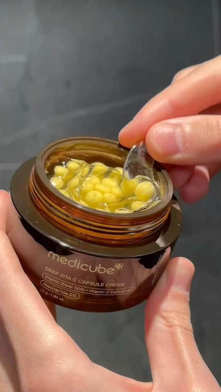 کرم کپسول دیپ ویتامین سی  medicube ، Deep vita C capsule cream🥚🧀