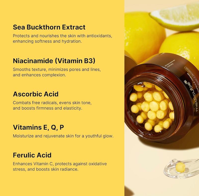 کرم کپسول دیپ ویتامین سی  medicube ، Deep vita C capsule cream🥚🧀