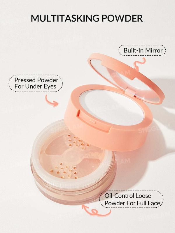 پودر فیکس دو طبقه شیگلم Sheglam مدل   Natural Linen 