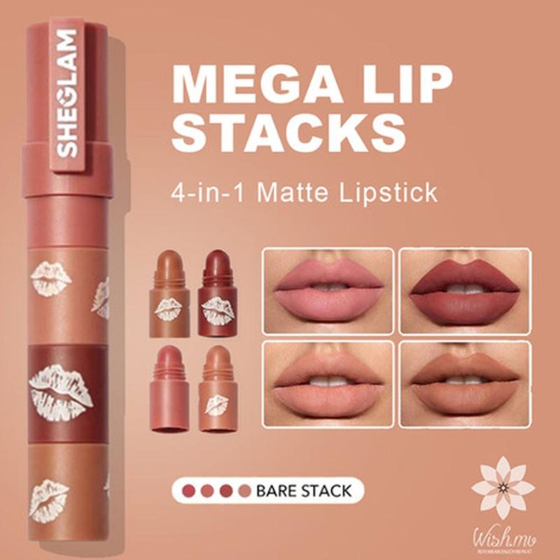 رژلب جامد ٤ در ١ شیگلم SHEGLAM مدل BROWNIE STACK