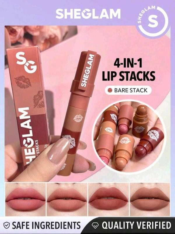 رژلب جامد ٤ در ١ شیگلم SHEGLAM مدل BROWNIE STACK