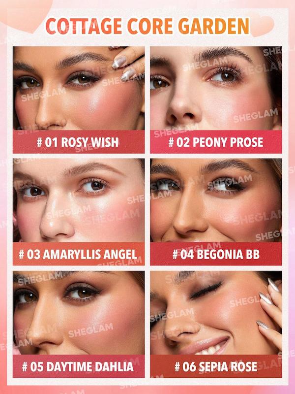 پلت رژگونه کرمی شیگلم Sheglam مدل Frush Crush رنگ Cottage Core Garden