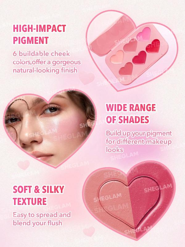 پلت رژگونه کرمی شیگلم Sheglam مدل Flush Crush رنگ Blushing Bouquet