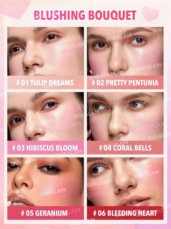 پلت رژگونه کرمی شیگلم Sheglam مدل Flush Crush رنگ Blushing Bouquet