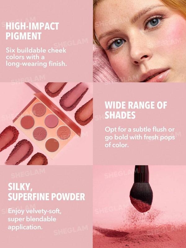 پلت رژگونه پودری شیگلم Sheglam مدل Floral Flush رنگ Blush Palette