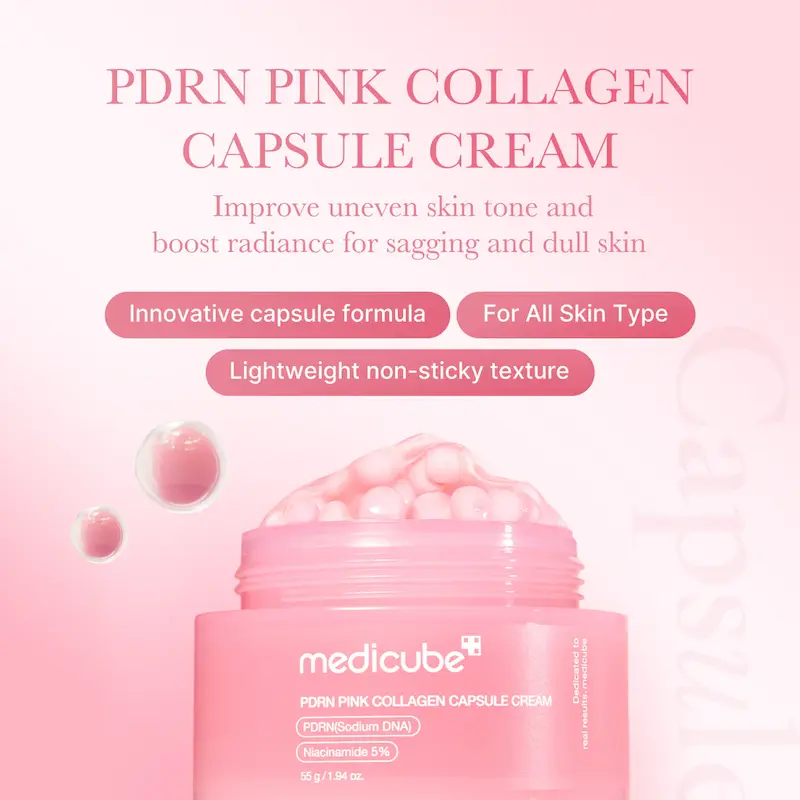 کرم کپسول کلاژن صورتی PDRN PDRN Pink Collagen Capsule Cream Medicube