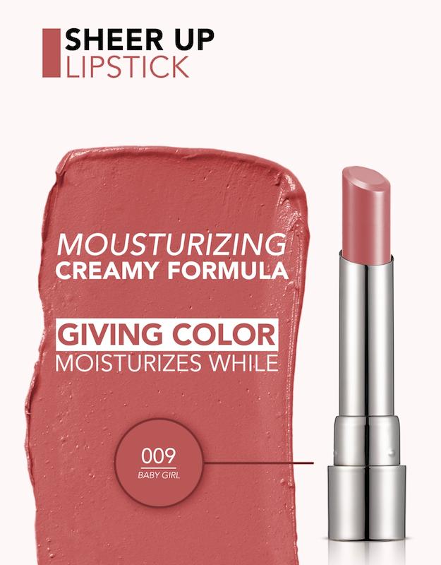 رژلب شیر آپ فلورمار Sheer Up Flormar رنگ 09 Baby Girl