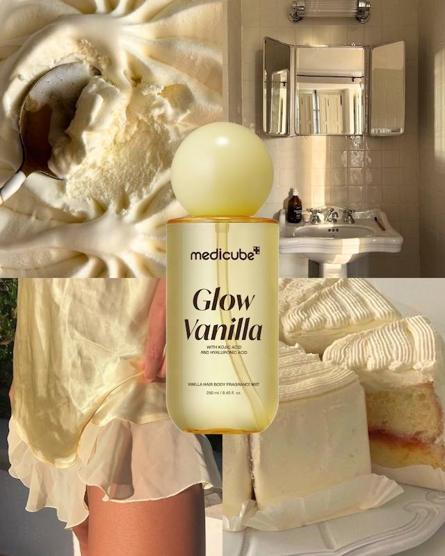 میست وانیلی مو و بدن مدیکیوب 100 میل Glow Vanilla Haar- und Körperduftspray