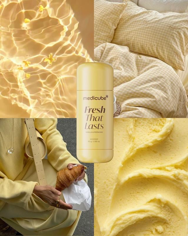 مام دئودورانت روشن کننده استیک وانیل پسته مدیکیوب Aufhellendes Deodorant mit Kojisäure (Vanille und Pistazie)