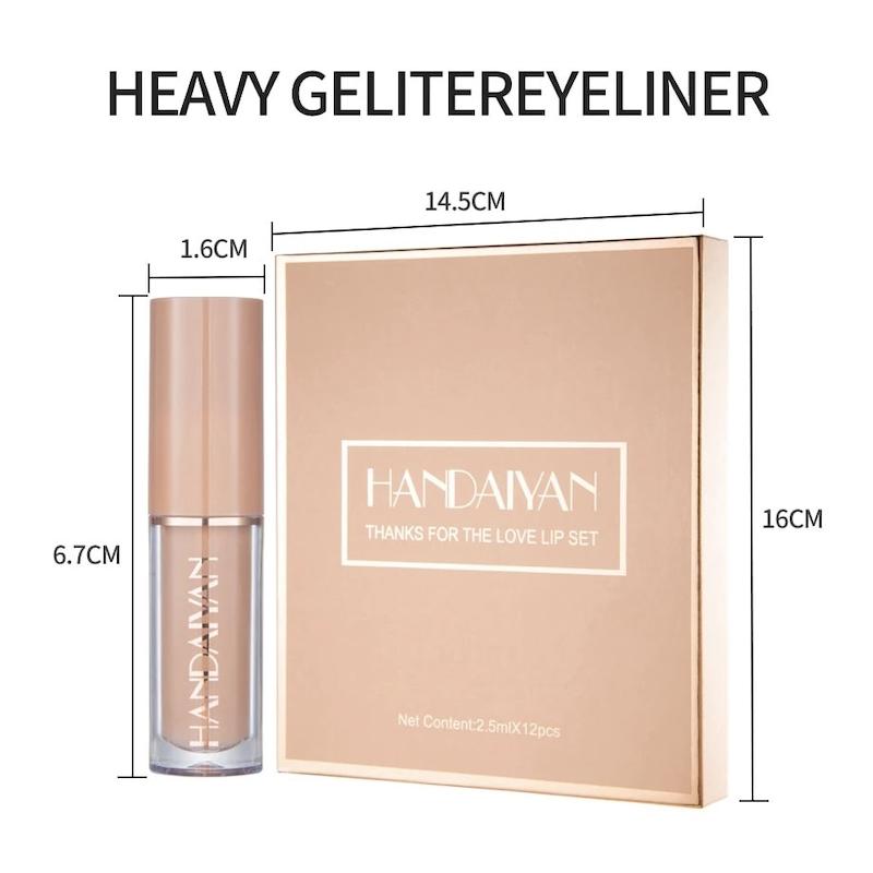 پک 12 عددی رژلب مایع هندیان HANDAIYAN