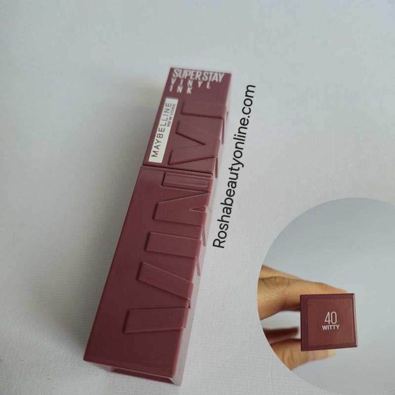 رژ لب مایع میبلین مدل super stay Vinyl Ink رنگ Witty شماره 40