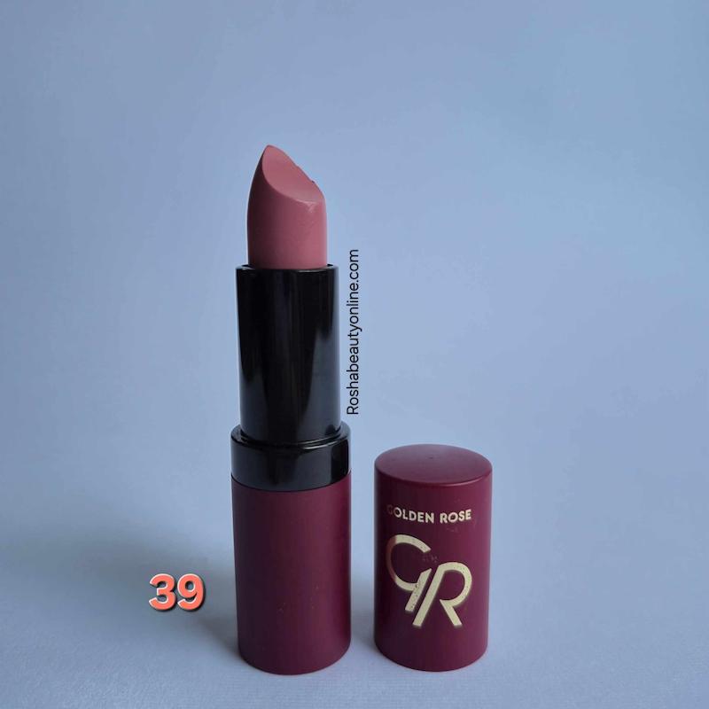 رژلب جامد ولوت مات گلدن رز شماره 39