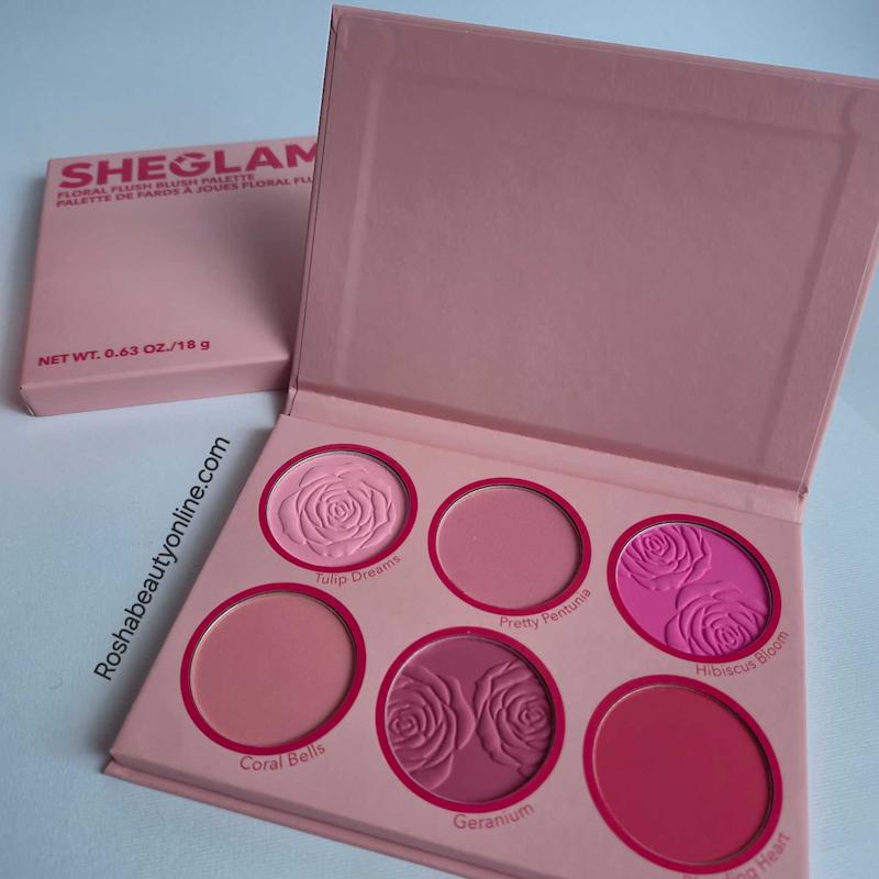 پالت رژگونه 6 رنگ شیگلم مدل Floral Flush رنگ Blushing Bouquet