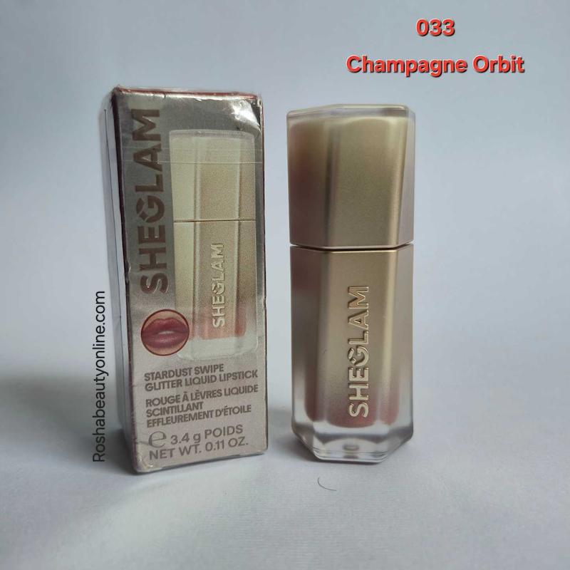 لیپ گلاس آینه ای لاک ایر گلاس شیگلم رنگ champagne orbit 033