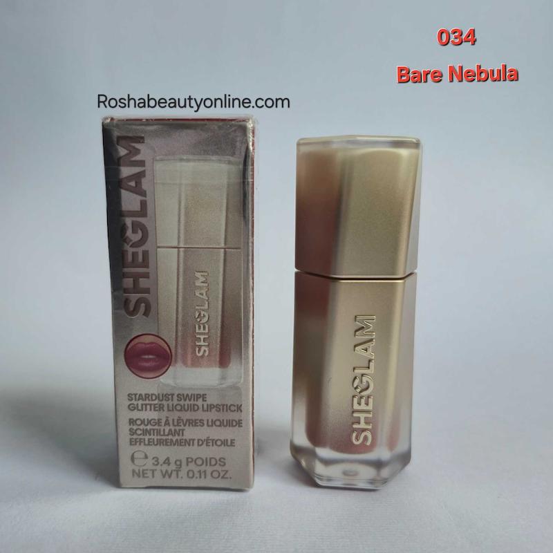 لیپ گلاس آینه ای لاک ایر گلاس شیگلم رنگ bare nebula 034 