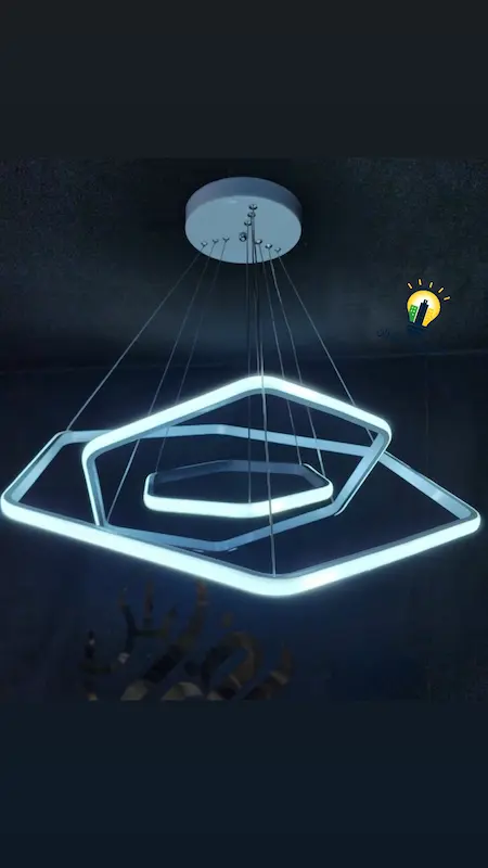 لوستر شش ضلعی(سه حلقه)ریموت و اپ موبایل