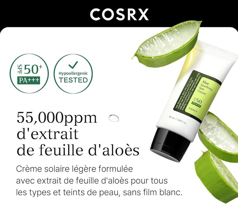 کرم ضد آفتاب آبرسان و آرام‌بخش کوزرکس Cosrx Aloe Vera Soothing Sun Cream SPF50+