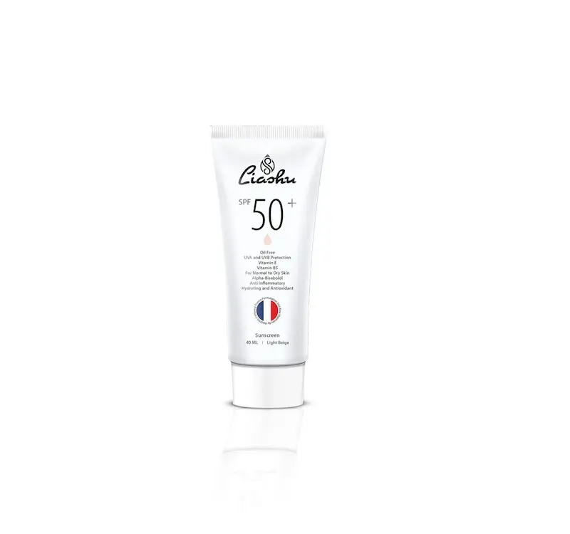کرم ضد آفتاب رنگ بژ روشن لیاشو spf +50 (Liashu) مناسب پوست نرمال تا خشک | آبرسان، ضد لک و تحت لیسانس فرانسه 🇫🇷