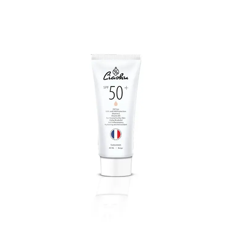 کرم ضد آفتاب رنگ بژ لیاشو (Liashu) با SPF50  | فاقد چربی، مات‌کننده و تحت لیسانس فرانسه 🇫🇷
