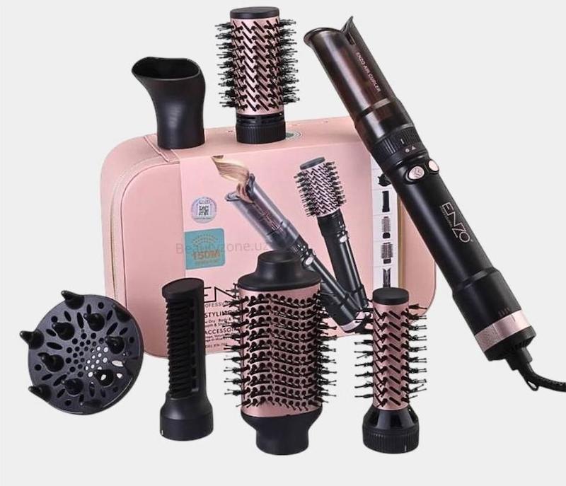 سشوار حرفه ای انزو 760 چرخشی و فر کننده خودکار و سشوار ثابتی براشینگ 7 کاره 