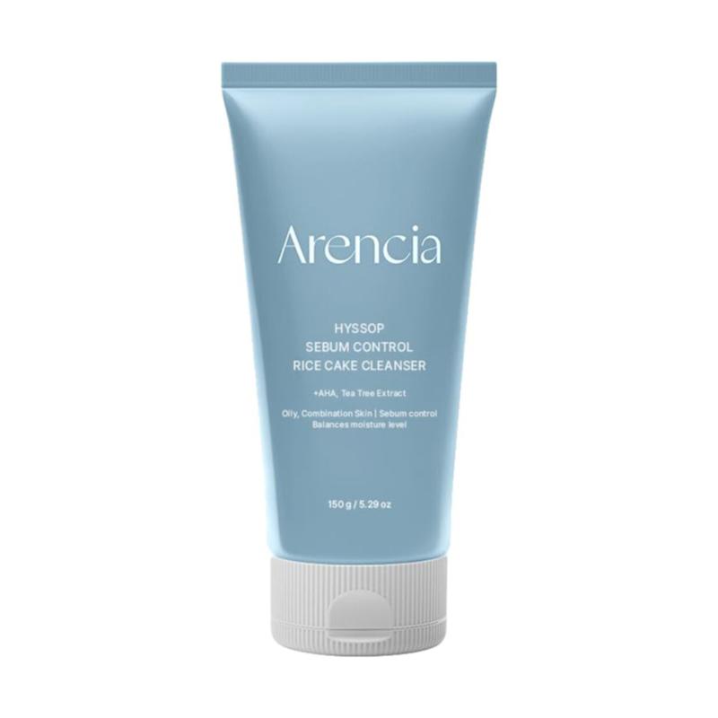 شوینده هایسوپ آبرسان و کیک برنجی آرنسیا 🩵 | Arencia  Hyssop Sebum control Rice cake Cleanser