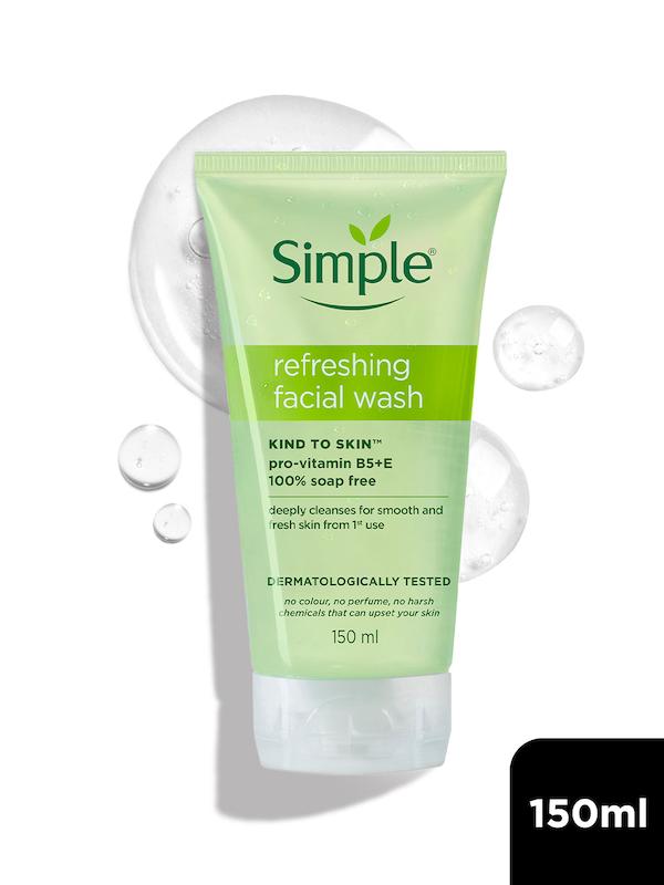 ژل شستشوی صورت انواع پوست سیمپل 🌱|Simple Kind To Skin Refreshing Facial Wash Gel 150ml