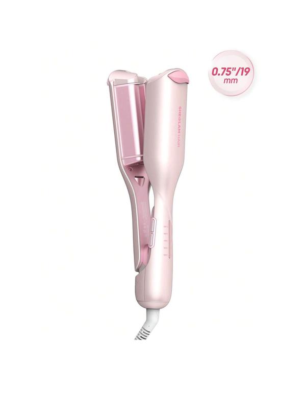 فر ساحلی شیگلم صورتی اورجینال ۱۹ میل🎀| SHEGLAM HAIR Beach Babe Hair Waver-19mm