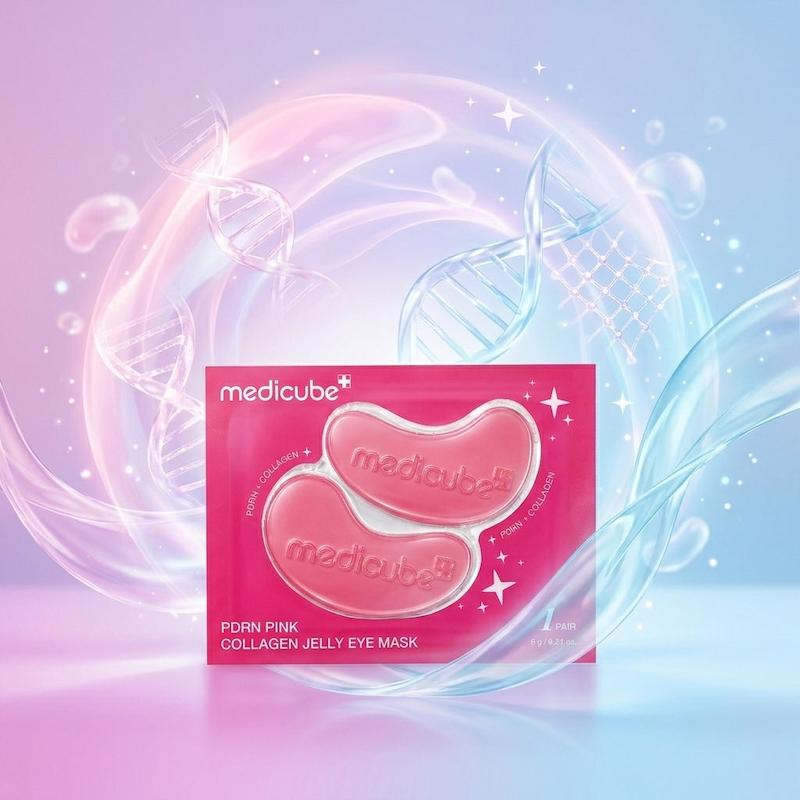 ماسک دور چشم هیدروژلی مدیکیوب (۲۸ جفت)🎀| Medicube pink pdrn collagen jelly eye mask