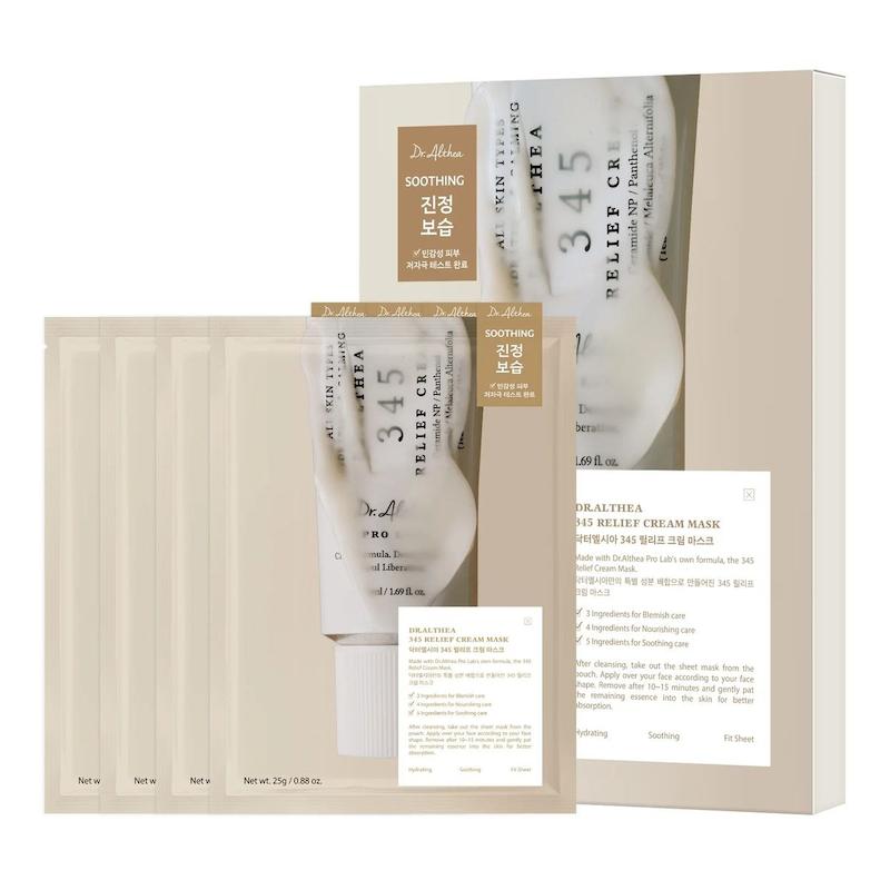 پک ماسک ورقه ای 345 دکتر آلتیا ترمیم کننده و تسکین دهنده پوست✨️| Dr. Althea 345 Relief Cream Mask Set