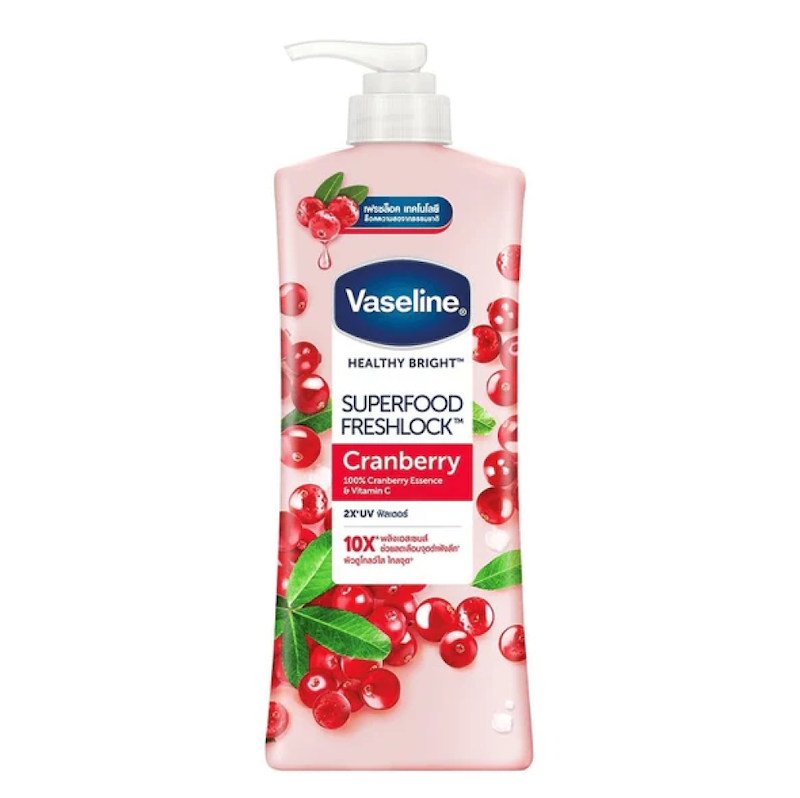 لوسیون هلثی برایت آلبالو وازلین 320 میل🍒| Vaseline Healthy Bright Superfood Freshlock Cranberry Body Lotion