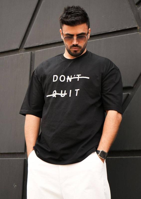 تیشرت مردانه اورسایز چاپی DON'T QUIT