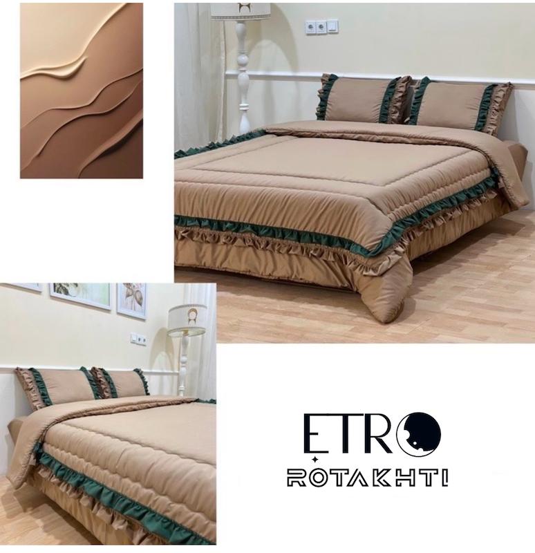ست روتختی چیندار الیزه (موکا و سبزدرباری)
