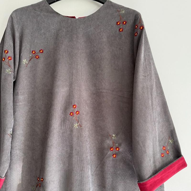 پیراهن مخمل کبریتی گل یخ